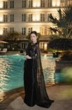  Váy đen dài kèm choàng tơ đen khoác ngoài HUONG BOUTIQUE 