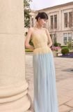 Váy cúp ngực ombre vàng xanh BYDI 