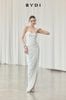 Váy trắng dài cúp ngực body nhún BY DI đi chơi đẹp