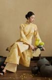  W - Áo dài vàng áo M quần L EDINI 