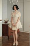  Váy kem ngắn xoè phối choàng ren HUONG BOUTIQUE 