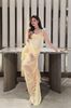 Cho thuê váy nude dài ren nổi phối lớp lót màu da MUST HAVE đi chơi đẹp