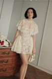  Váy kem ngắn xoè phối choàng ren HUONG BOUTIQUE 