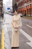  Váy nude dáng dài lệch vai DARLING DIVA 