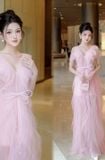  Váy hồng dài vổ chữ V XYBYMY XY - CÓ 2C NHA 