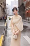  Váy nude dáng dài lệch vai DARLING DIVA 