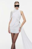  Váy trắng ngắn thun ôm body MOLLYNISTA 