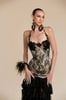Cho thuê set đen áo corset và chân váy xếp tầng MAEL FEMME đi chơi đẹp