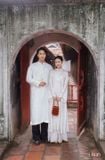  W - Áo dài NAM PHỤNG MINH trắng LALIN 