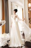  Váy trắng dài 2 dây kết hợp choàng rời dài LINH PHUNG 