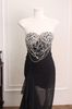 Cho thuê váy đen dài xẻ tà ngực đính đá BANDAGE DRESS đi tiệc quyến rũ