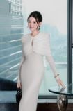  Váy trắng dài ôm body tay dài CASLITADEMINHTHANH 