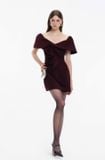  Váy đỏ ngắn bẹt vai TRIO JI 