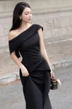  Váy đen dài trễ vai thanh lịch DENIO 