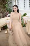  Váy nâu yếm xoè công chúa ROSIE 