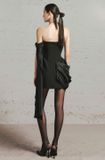  Váy đen ngắn nơ dài 1 bên tay 