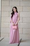  Váy hồng dài thun ôm MOLLYNISTA 
