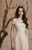  Váy kem hai dây đính hoa rơi  DELICATE 