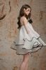 Cho thuê váy ngắn trắng đen babydoll xếp tầng DELICATE đi chơi sang chảnh