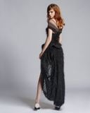  Váy đen dài voan chéo vai MUST HAVE 