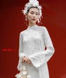  W - Áo dài trắng BẠCH TÂM áo S quần M XÉO XỌ 