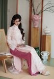  W - Áo dài NGỌC TÚ quần mtl hồng LAM KHUE 