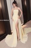  Váy vàng dạ hội ôm body xẻ đùi cao BANDAGE DRESS 