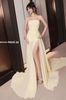 Cho thuê váy vàng dạ hội ôm body xẻ đùi cao BANDAGE DRESS đi chơi sang chảnh
