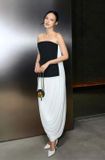  Váy dài cúp ngực dáng peplum đen phối trắng CHATS 