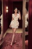  Váy trắng ngắn body đính hoa GLAMDOLL 