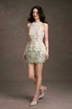  Váy trắng ngắn ba lỗ phối ren nổi  KEIRA TONG 
