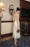  Váy lụa 2 dây phối ren kem CHOCOO 