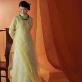  W - Áo dài tơ DUNG KHUÊ LALIN - QUẦN XANH BƠ 
