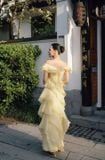  Váy vàng dài bèo tầng NAN ATELIER 
