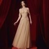 Cho thuê váy nude dạ hội trễ vai dáng dài đính đá JOSEPHINE đi chơi đẹp