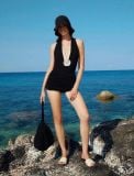  Set bikini đen xẻ ngực BONJOUR 