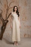  Váy kem hai dây đính hoa rơi  DELICATE 