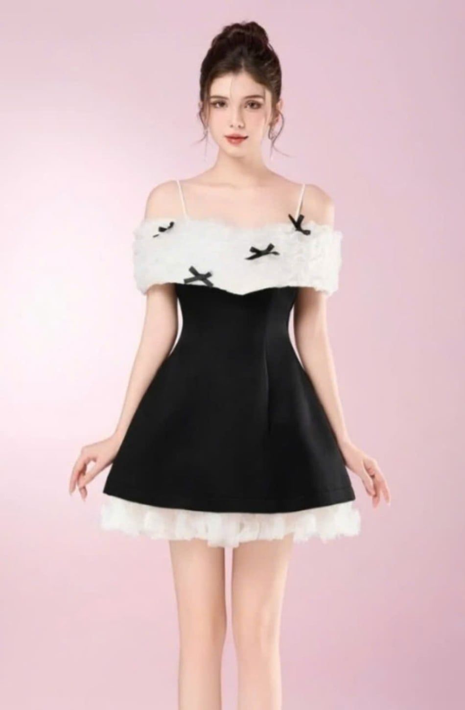  Váy xòe đen bẹt vai THOSE STUDIO 