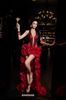 Váy đỏ đính đá tà dài khoét chân BANDAGE DRESS đi tiệc đẹp