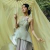 Cho thuê yếm xanh ombre tím CẨM THY LALIN đi chơi sang chảnh