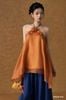 Cho thuê set yếm lụa cam quần suông xanh DINGDANG đi chơi đẹp