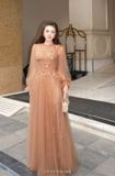  Váy nâu ROSINA tay dài JOSEPHINE 