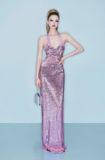  Váy hồng cổ yếm bling hở lưng  GLAMDOLL 