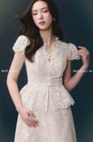  Set váy kem ngắn chất liệu ren  LAVIEM 