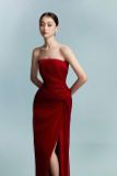  Váy đỏ dài dạ hội xẻ đùi BYDI 
