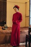  W - Áo dài đỏ cổ cao quần đỏ MARE 