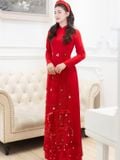  W - Áo dài đỏ quần đỏ LAM KHUE 