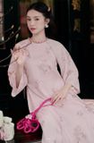  W - Áo dài hồng nhạt tay lửng JOIE DES ROSE 