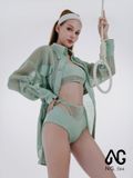  Set bikini xanh kèm khoác NG 3.5 