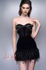 Cho thuê váy đen ngắn đính lông BANDAGE DRESS đi sự kiện hấp dẫn